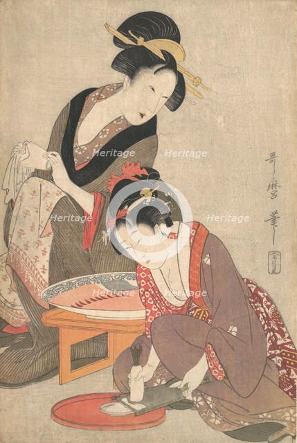 Women Preparing Sashimi, 1806-20. Creator: Kitagawa Utamaro.