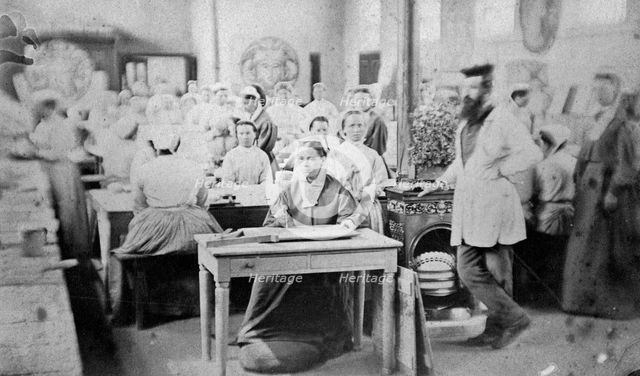 Women prisoners working, Pentonville Prison, London. Creator: Unknown.