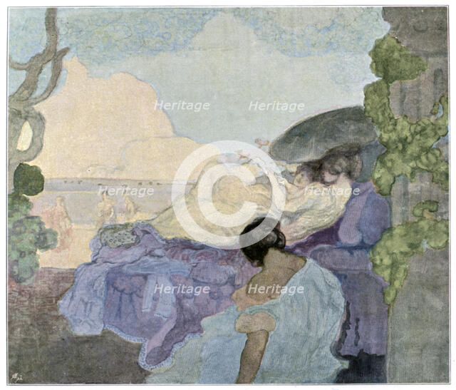 Women relaxing by the sea, 1898. Creator: Charles Conder.