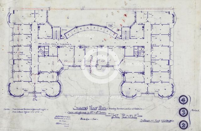 Women's Temple Building, Chicago, Illinois, Working Drawings, 1890-1891. Creator: Burnham and Root.