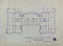 Women's Temple Building, Chicago, Illinois, Ninth Floor Plan, July 23, 1891. Creator: Burnham and Root