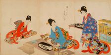 Women's Activities of the Tokugawa Era: Creating Bonkei (actually..., between c1896 and c1897. Creator: Chikanobu Yoshu