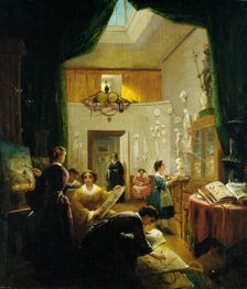 Women's Art Class, ca. 1868. Creator: Louis Lang