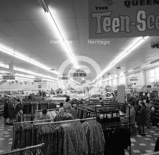 Women's clothes, ASDA Supermarket, Rotherham, South Yorkshire, 1969. Creator: Michael Walters.