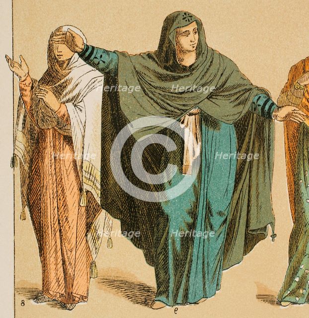 Women's dress with long tunic, Byzantines, (400-600), Eastern Roman Empire, 1882.  Creator: Unknown.