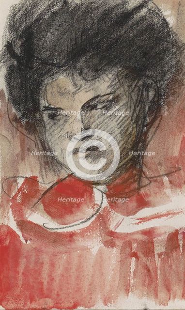 Women's head, looking to the left, 1887-1934. Creator: Isaac Lazerus Israels.