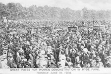 Women's Sunday, Hyde Park, Sunday 21 June 1908. Creator: Unknown