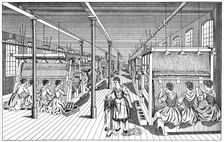 Women workers in a carpet factory, c1895