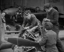 Women Working on an Aeroplane Engine, 1942. Creator: British Pathe Ltd
