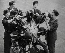 Women Working on an Aeroplane Engine, 1942. Creator: British Pathe Ltd