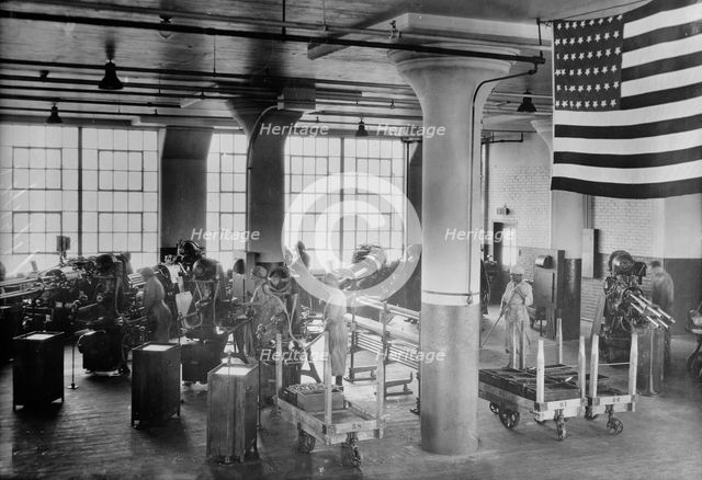 Women work on screw machines, Gen. El. [i.e. Eectric] Co., Philadelphia, between c1915 and c1920. Creator: Bain News Service.