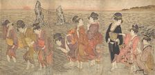 Women Worshipping the Rising Sun between the Twin Rocks at Ise, late 18th-early 19th century. Creator: Kitagawa Utamaro