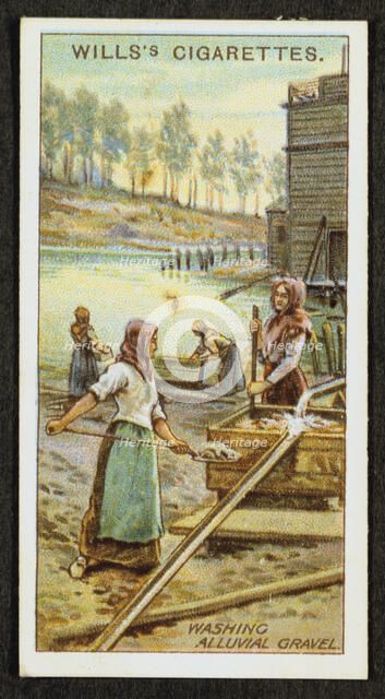 Women washing the precious metal platinum from alluvial gravels, Urals, Russia, 1916. Artist: Unknown