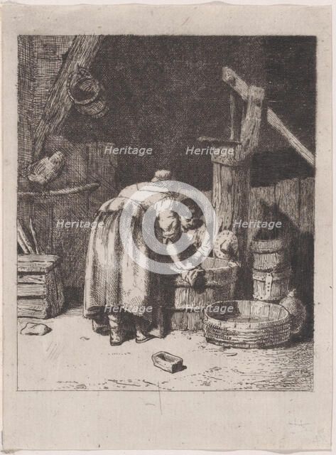 Women Washing, ca. 1845-50. Creator: Charles Emile Jacque.