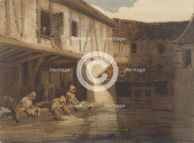Women washing clothes, 1828-1879. Creator: Louis Adolphe Hervier.