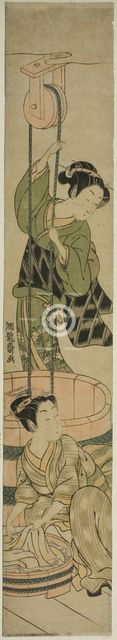 Women Washing Clothes at Well, c. 1764/75. Creator: Isoda Koryusai.