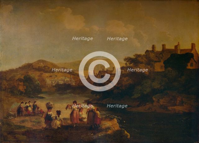 'Women Washing Clothes in a Welsh Stream', 1790. Artist: Julius Caesar Ibbetson.