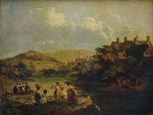 Women Washing Clothes in a Welsh Stream 1790. Artist: Julius Caesar Ibbetson