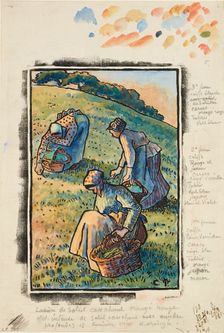 Women weeding the grass, 1845 - 1903. Creator: Camille Pissarro