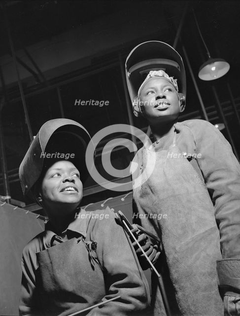 Women welders at the Landers, Frary, and Clark plant, New Britain, Connecticut, 1943. Creator: Gordon Parks.