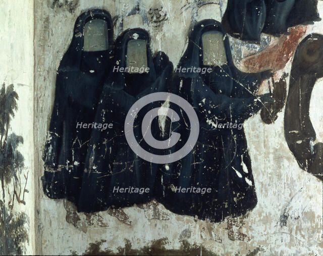 Women with veil, a custom that was used in the Shiite population of Persia in the Safavid age, 17…