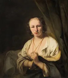Women with Pearls in her Hair, c.1653. Creator: Ferdinand Bol
