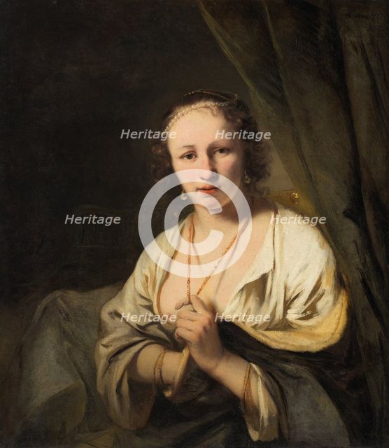 Women with Pearls in her Hair, c.1653. Creator: Ferdinand Bol.