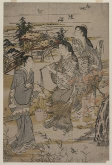 Women with Salt Pails; The Noda Tama River in Mutsu Province…, late 1780s. Creator: Kubo Shunman (1757-1820)