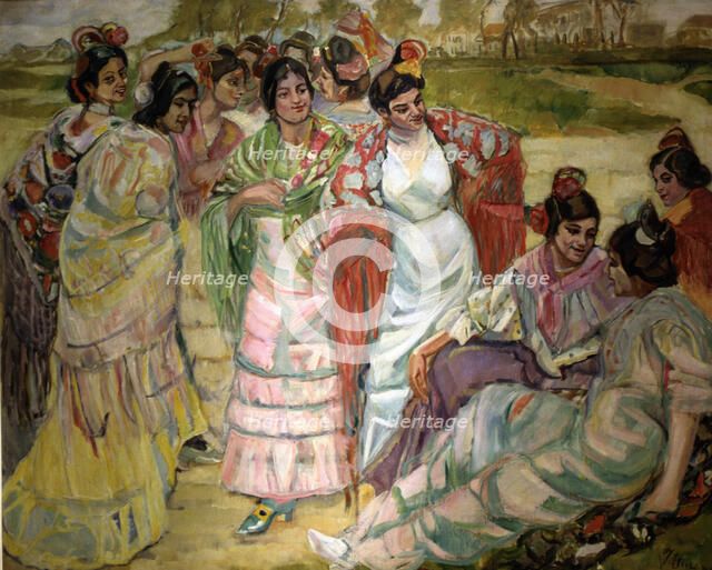  'Women with shawl' by Francis Iturrino.