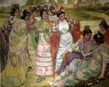 Women with shawl by Francis Iturrino