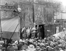 Women wrestlers, St Giles Fair, Oxford, Oxfordshire, 1909. Creator: Henry Taunt