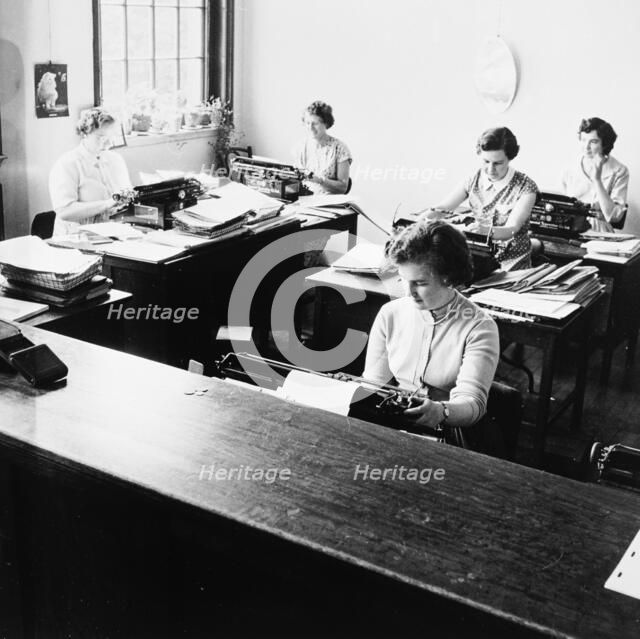 Women typists in a London office, c1950s. Artist: Henry Grant