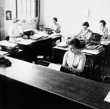 Women typists in a London office, c1950s. Creator: Henry Grant