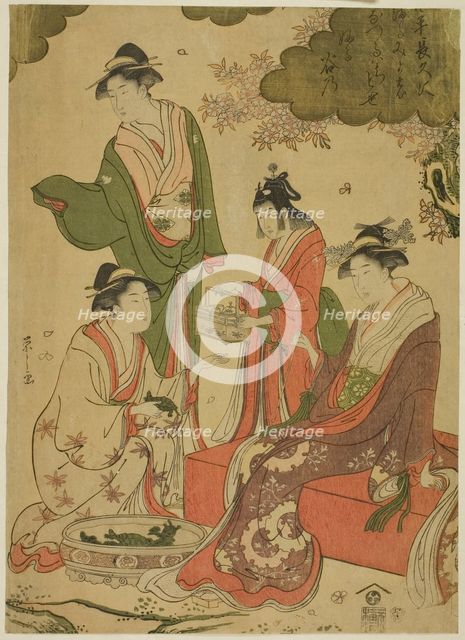 Women Viewing Cherry Blossoms, c. 1793. Creator: Hosoda Eishi.