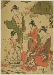 Women Viewing Cherry Blossoms, c. 1793. Creator: Hosoda Eishi