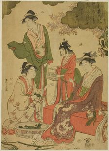 Women Viewing Cherry Blossoms, c. 1793. Creator: Hosoda Eishi