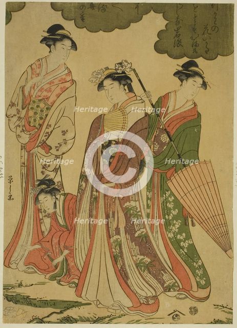 Women Viewing Cherry Blossoms, c. 1793. Creator: Hosoda Eishi.