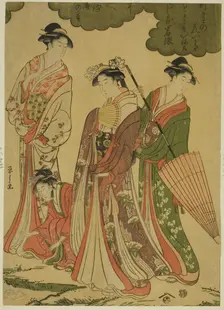 Women Viewing Cherry Blossoms, c. 1793. Creator: Hosoda Eishi