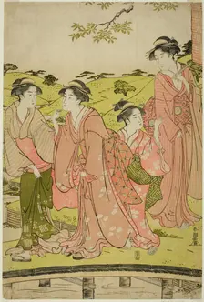 Women Visiting an Inari Shrine, c. 1780/1801. Creator: Katsukawa Shuncho