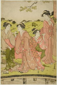Women Visiting an Inari Shrine, c. 1780/1801. Creator: Katsukawa Shuncho