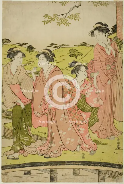 Women Visiting an Inari Shrine, c. 1780/1801. Creator: Katsukawa Shuncho.