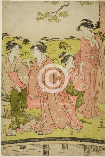 Women Visiting an Inari Shrine, c. 1780/1801. Creator: Katsukawa Shuncho.