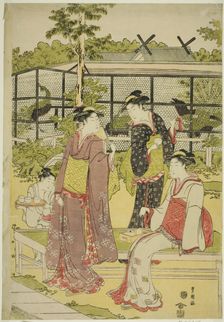 Women Visiting the Bird and Flower Teahouse (Kachojaya), c. 1792/93. Creator: Utagawa Toyokuni I