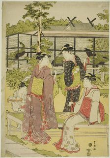 Women Visiting the Bird and Flower Teahouse (Kachojaya), c. 1792/93. Creator: Utagawa Toyokuni I