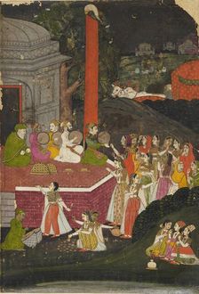 Women visiting the tomb of a maz'ar, or Muslim holy man, at night, late 18th century