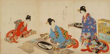 Women's Activities of the Tokugawa Era: Creating Bonkei (actually..., between c1896 and c1897. Creator: Chikanobu Yoshu