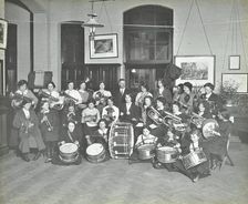 Women's brass band, Cosway Street Evening Institute for Women, London, 1914