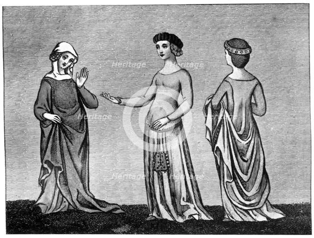 Women's dress, 14th century, (1910). Artist: Unknown