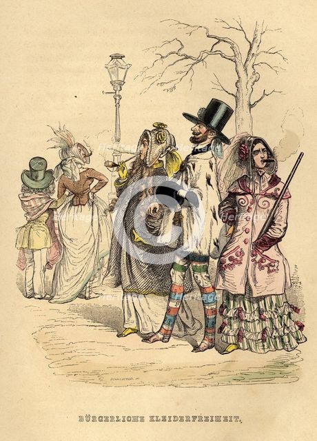 Women's Freedom of Dress, 1840s. Artist: Grandville, Jean-Jacques (1803-1847)