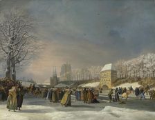 Women’s Skating Competition on the Stadsgracht in Leeuwarden, 21 January 1809, 1809. Creator: Nicolaus Baur